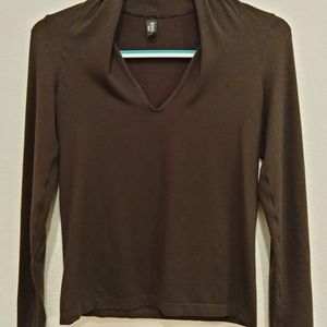 Wolford brown long sleeve blouse